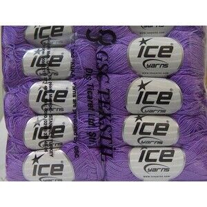 New Ice Yarns Etamin Lilac Acrylic Fingering Yarn 10 Pack